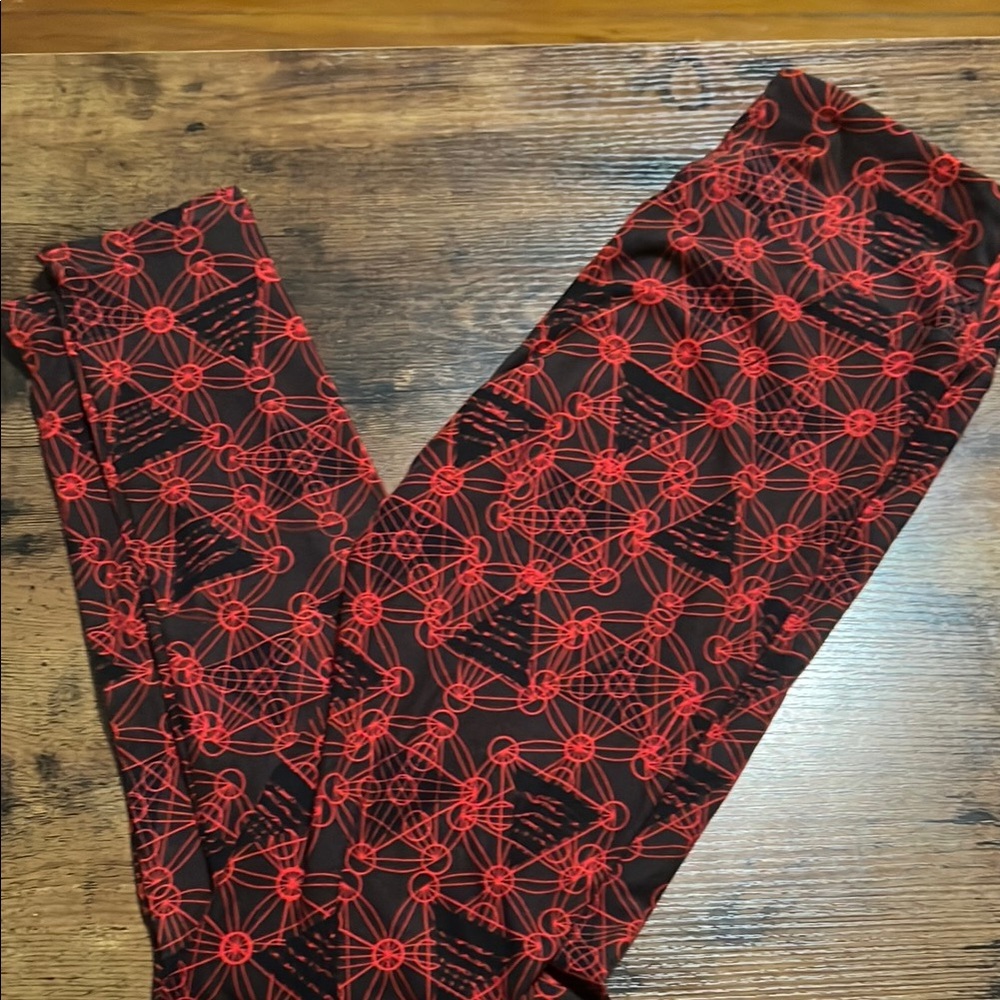 LuLaRoe Red and Black Leggings